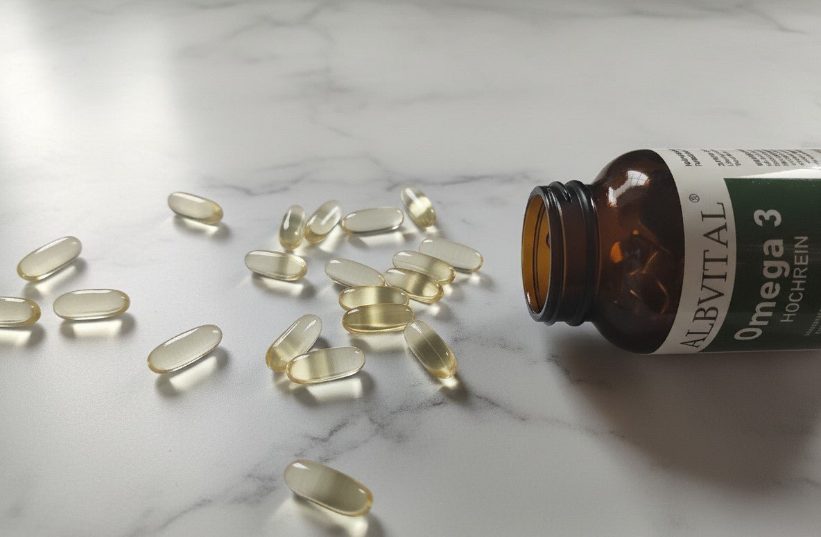 AlbVtal Omega 3 Kapseln fallen aus Flasche