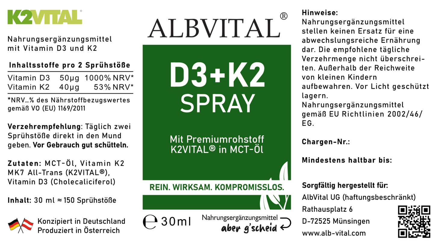 Vitamin D3+K2 Spray - ALBVITAL®