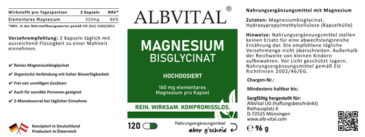 Magnesiumbisglycinat Kapseln - ALBVITAL®