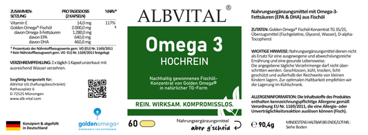 Omega 3 Hochrein - aus Fischöl - ALBVITAL®