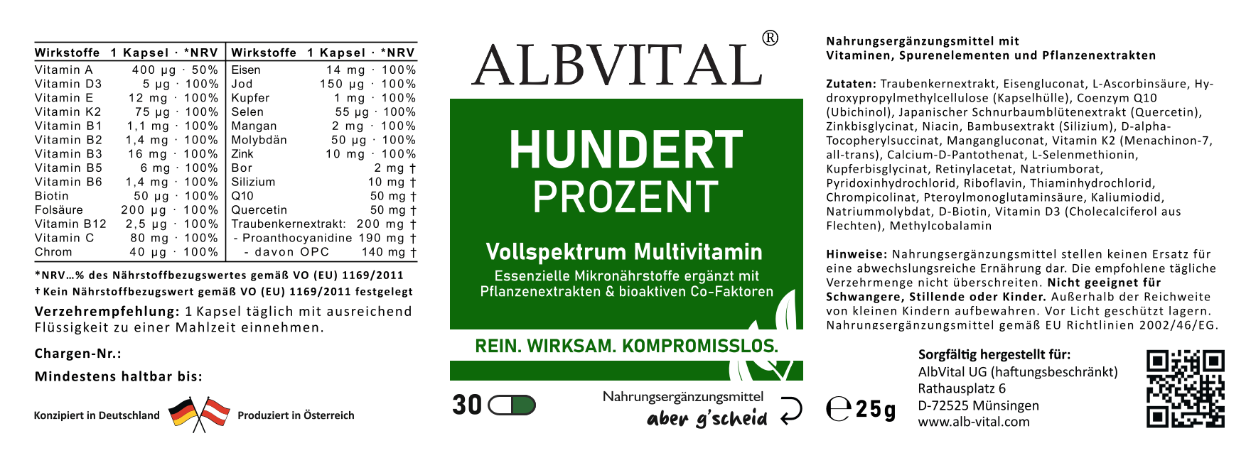 Vollspektrum Multivitamin Kapseln - ALBVITAL®